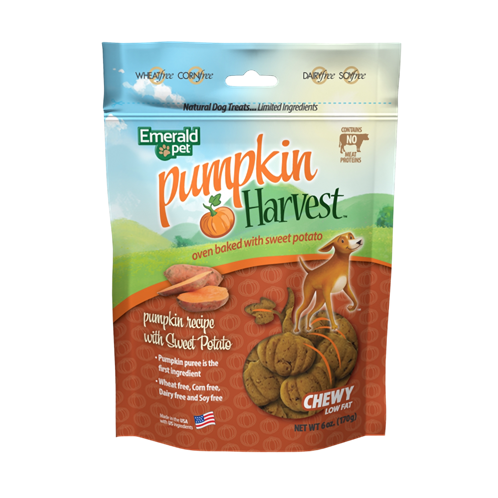 Emerald Pet Harvest Pumpkin Sweet Potato Healthy Low Fat Dog Treats 170g