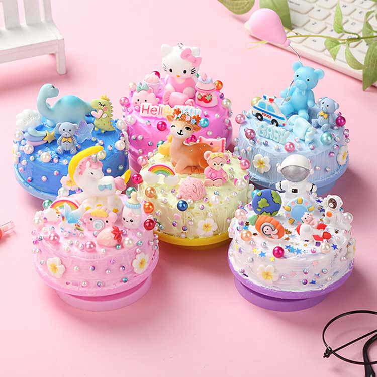 Cream Glue DIY Music Box Children Cartoon Spinning Octaonic Box Creative Handmade Birthday Gift Puzzle Toys-Taobao