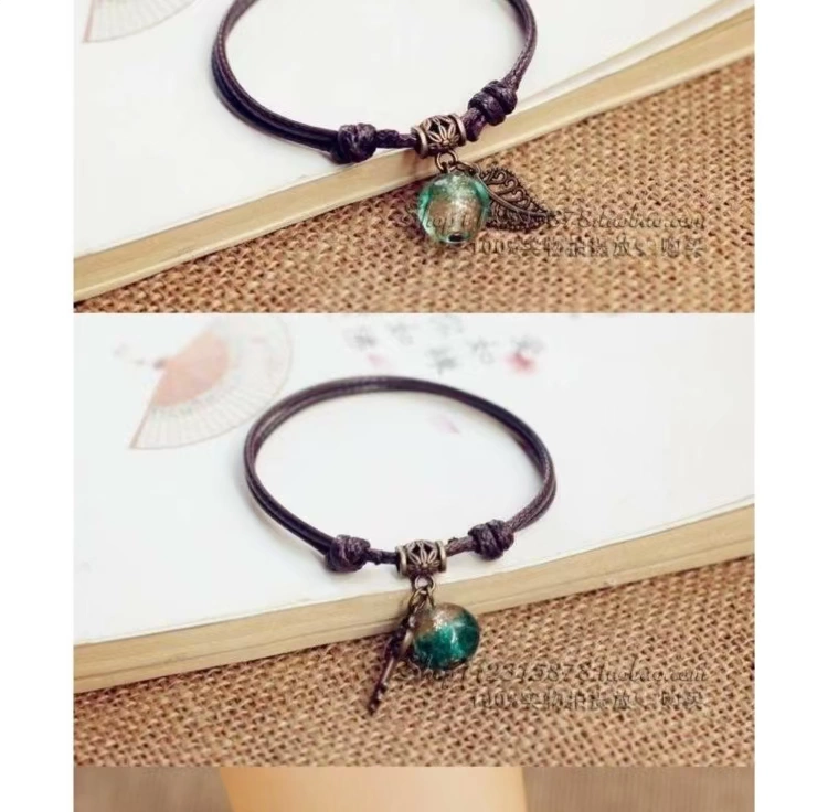 Vòng chân nam cá tính xu hướng cổ điển mát mẻ Vòng chân cổ điển Harajuku dạ quang đá dạ quang tay và chân dây vòng cho các cặp đôi nam nữ - Vòng chân