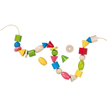 New product German HABA early education rope threading game for 3 years old 2155 geometric shape wooden beads stringing fine movements