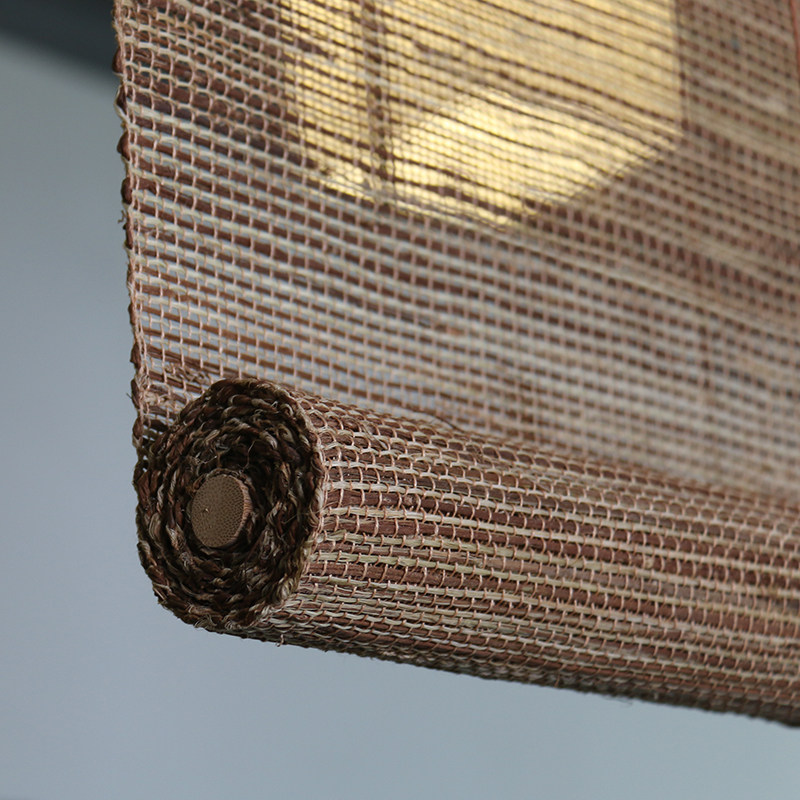 Curtain-free installation of lifting curtain bamboo curtain roller blinds small window balcony blinds shading sunscreen Hemp Curtain Partition