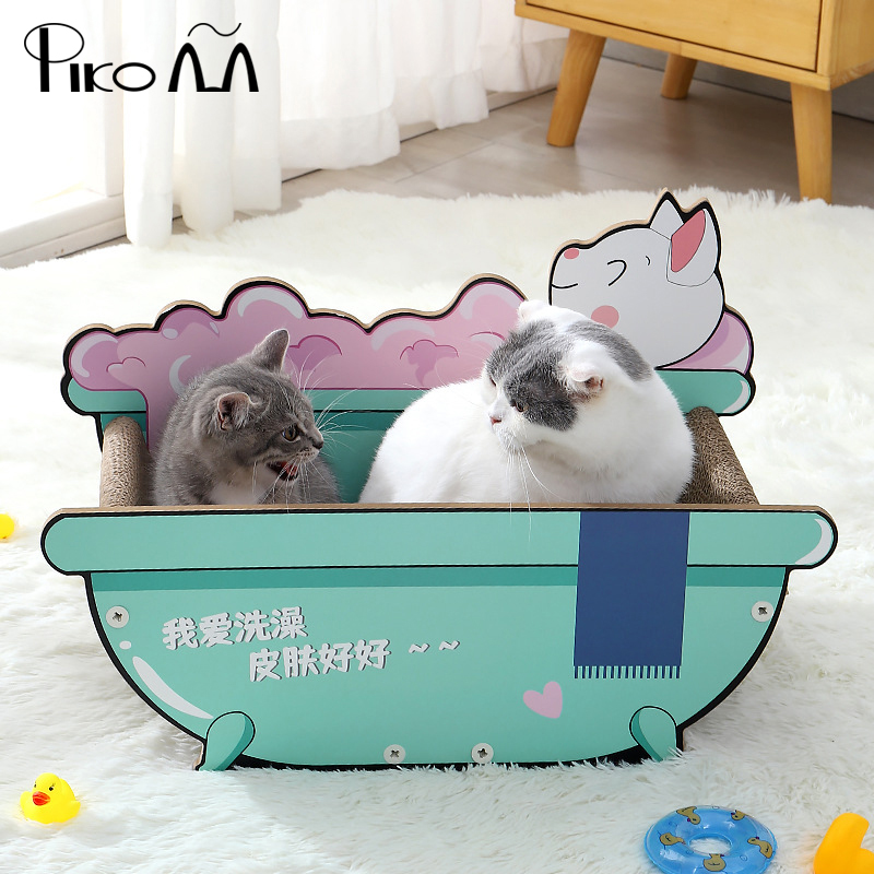 Pickup truck Bathtub Cat Grab Board Cat Nest Integrated Grinding Claw Corrugated Cardboard Cat Sofa Toy Resistant to Not Dropping of Litter Cat Supplies