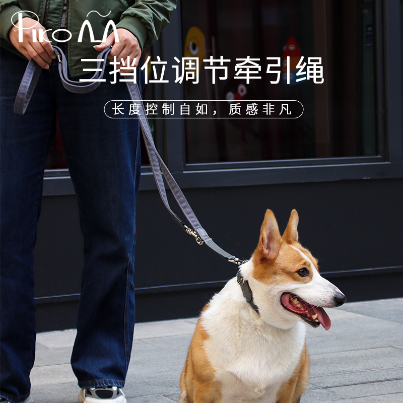 Pickpot dog traction rope out multifunctional slant across the waist medium and large-scale canine fund chain walking dog rope