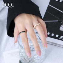 Original 2021 new mother shell ring female ins tide light luxury 14K gilded niche design food finger ring closed mouth with jewelry