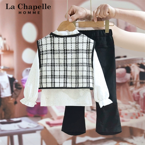 Весенний демисезонный детский комплект, детская одежда, в стиле Шанель, популярно в интернете, в западном стиле