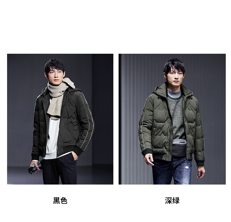 HLA/海澜之家 男士连帽运动型羽绒服 图2