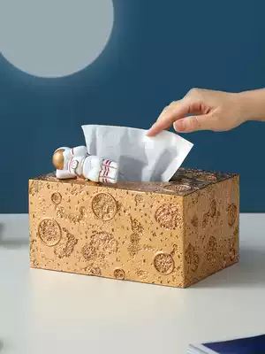Light luxury sanitary paper box household living room coffee table cute spaceman tissue box creative roll sanitary paper tube napkin storage box