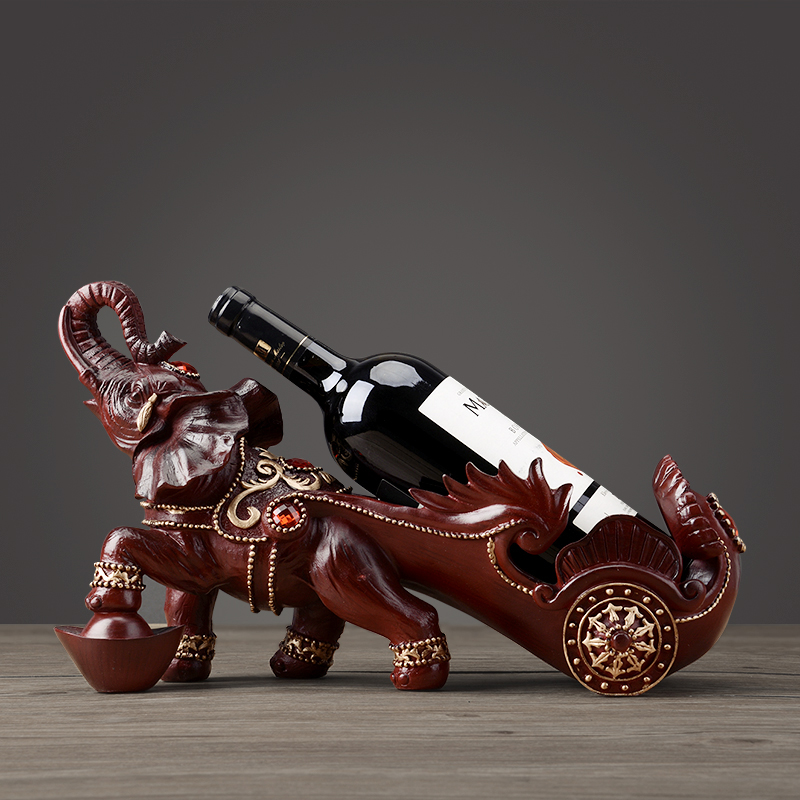 Eurostyle Creative Red Wine Rack Swing home Genguan Wine Cabinet Table Decorations Elephant Red Wine Sloping Wine Racks