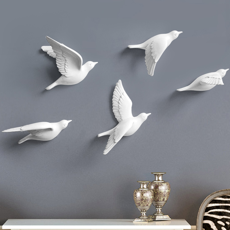 Bird wall decoration sofa three-dimensional wall hanging model room living room TV background wall punch-free decoration wall decoration pendant