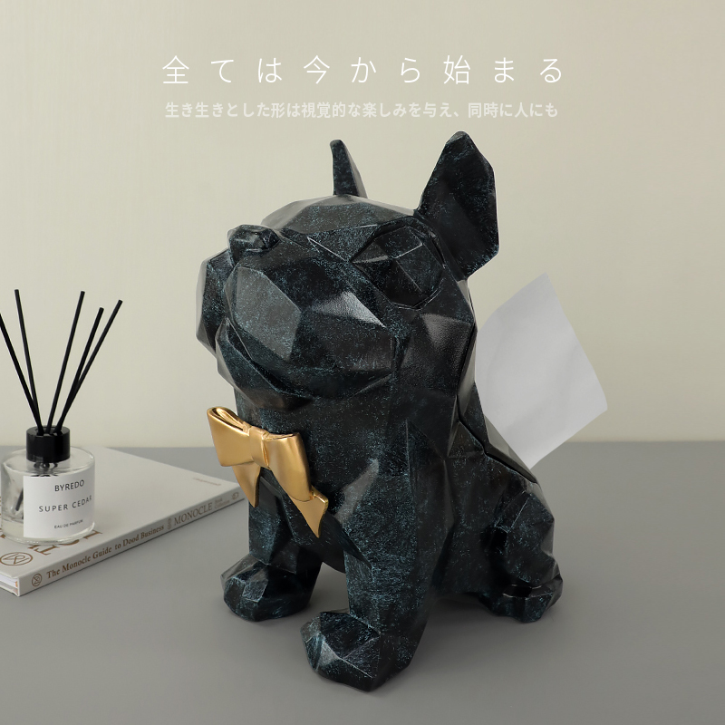 Light luxury tissue box home living room table creative napkin drawer box cute bulldog paper drawer box home accessories