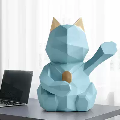 Nordic modern light luxury Lucky cat ornaments Creative living room decoration Home accessories Entrance wine cabinet TV cabinet furnishings