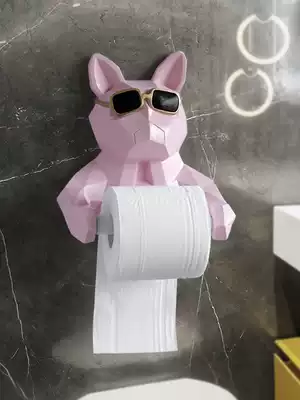 Punch-free piggy dressing room roll toilet paper rack bathroom toilet paper wall-mounted tissue rack bathroom supplies