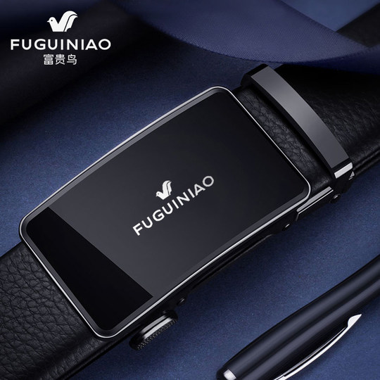 Fuguiniao Kartensteckplatz Business Casual Mode Einfacher Herrengürtel Erste Schicht Rindsleder Echtledergürtel Hosengürtel Automatische Schnalle