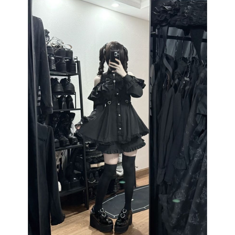 Japanese Dark Style Mass-Produced Lace Dress Set Early Autumn and Winter College Style Jk Uniform Princess Short Skirt Japanese Dark Style Mass-Produced Lace Dress Set Early Autumn and Winter College Style Jk Uniform Princess Short Skirt