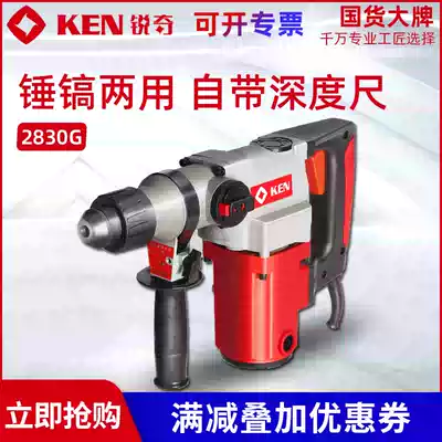 Ruiqi 2830 double use electric hammer drill electric pick multifunctional household electric drill percussion drill high power concrete dual purpose electric hammer drill