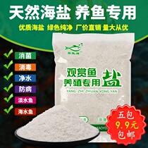 Ornamental fish special salt sterilization salt disinfection salt aquarium salt tank with sea salt fish farming salt yellow powder mineral salt