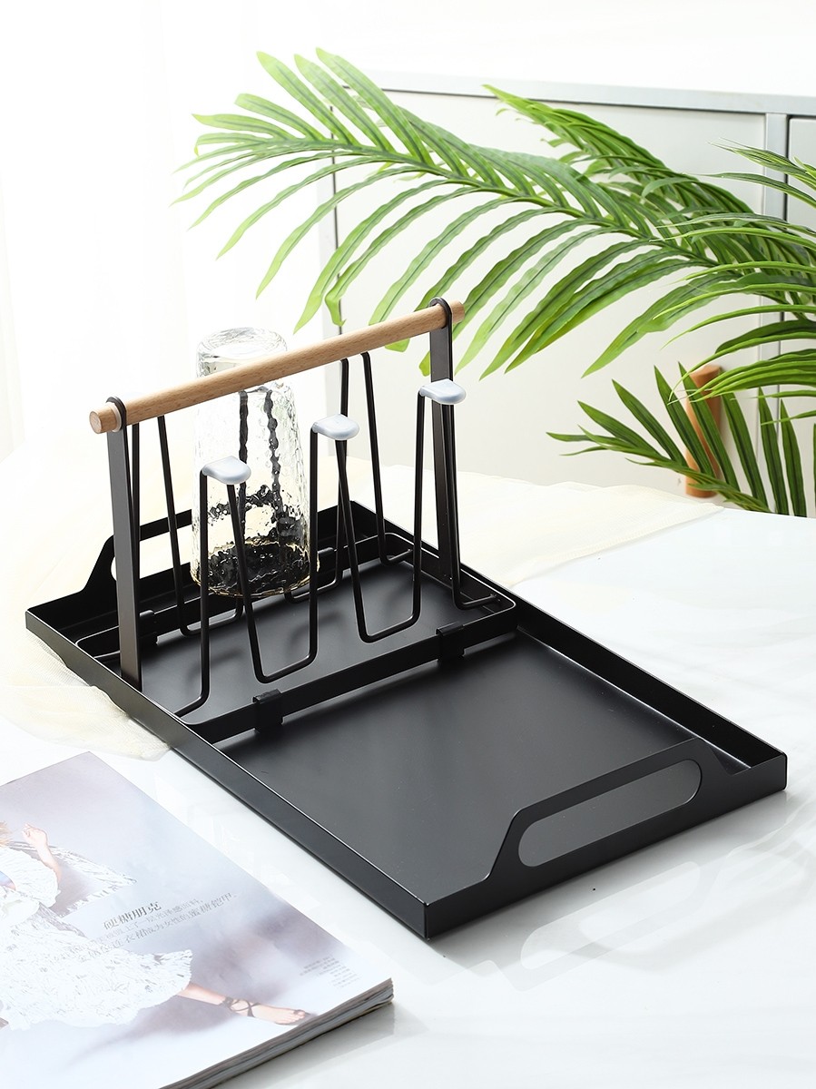 Nordic light luxury rectangular tray creative household Tea Cup drain cup holder set with tray tea set tray