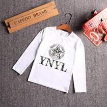 Children camouflage T-shirt long sleeve spring autumn pure cotton elastic beating undershirt child camouflage green inner lap white T-shirt