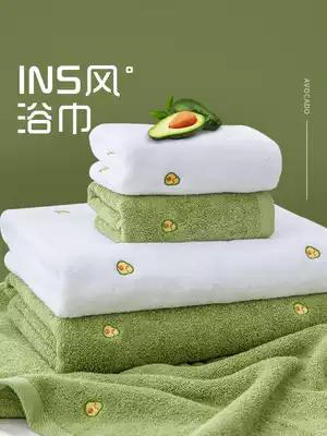 Bath towel household female ins Wind male cotton cotton absorbent quick drying not easy to drop towel three sets summer 2021 New