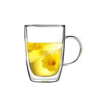 Beiding double-layer glass cup insulated anti-scalding tropical handle cup office home coffee milk tea cup