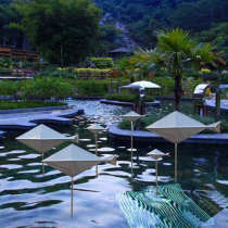 New Chinese style courtyard landscape outdoor flowing water fish pond water system landscaping garden stainless steel diamond mirror fish decorative parts