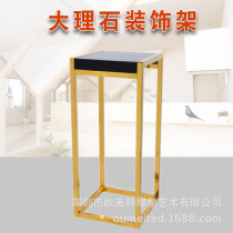 Manufacturer custom metal sculpture simple art modeling indoor stainless steel frame marble decorative ornaments sculpture statue