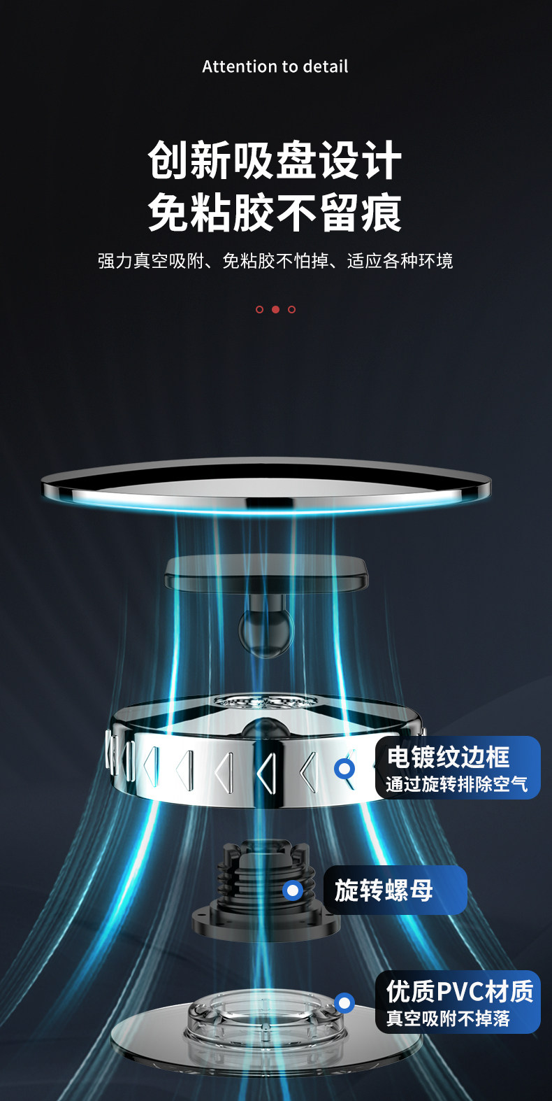 Car Rearview Mirror Small Round Mirror Blind Spot Reversing Frameless Auxiliary Reflective Mirror 360 Panoramic Wide-Angle Suction Cup Type