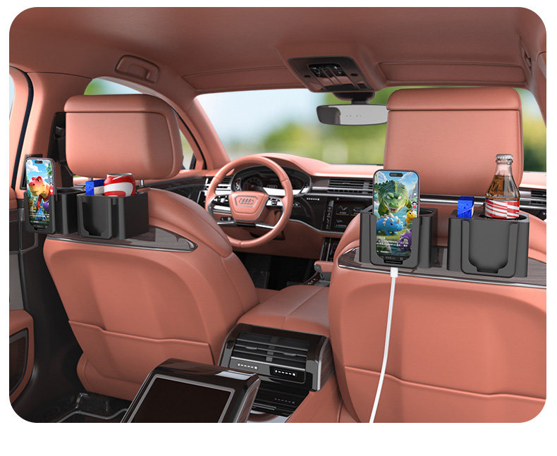 Car Door Water Cup Drink Holder Car Seat Back Hanging Water Cup Holder Mobile Phone Holder Multi-Functional Storage Storage Box