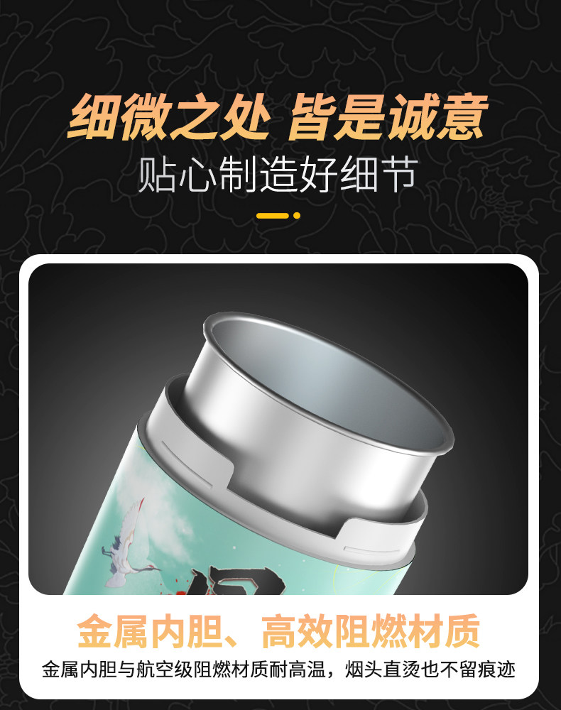 Trendy Chinese-Style Car Ashtray Tiktok Same Model Multifunctional Creative Personalized Car Interior Ashtray with Lid for Men with Light