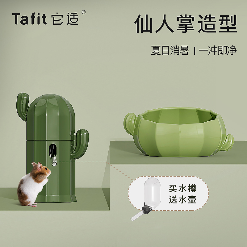 Its Suitable Cacti Ceramic Drinking Water vertical hamster Kettle Bottles Food Pots Golden Silk Bear Drinking Water Bowls Hamster Supplies