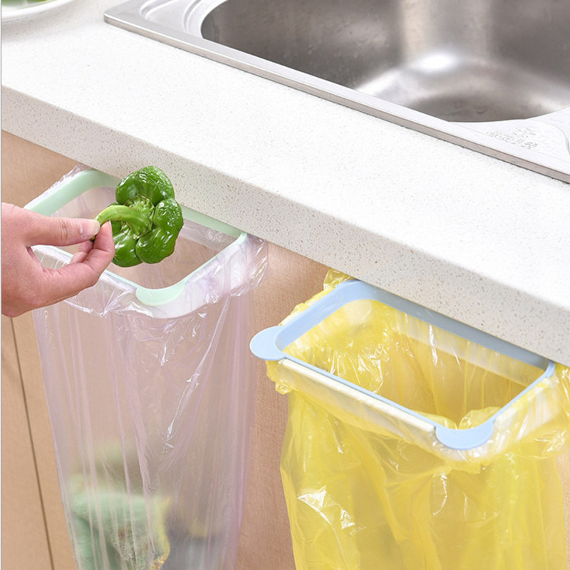 Garbage bag holder kitchen Hanging garbage bag containing rack door Home Plastic Bag Trash Can Shelf-Taobao