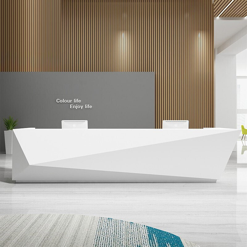 Company Roast Lacquer Front Desk Reception Desk Arched Beauty Salon Collection Silver Counter Hotel Bar Hotel Bar for a modern set-up