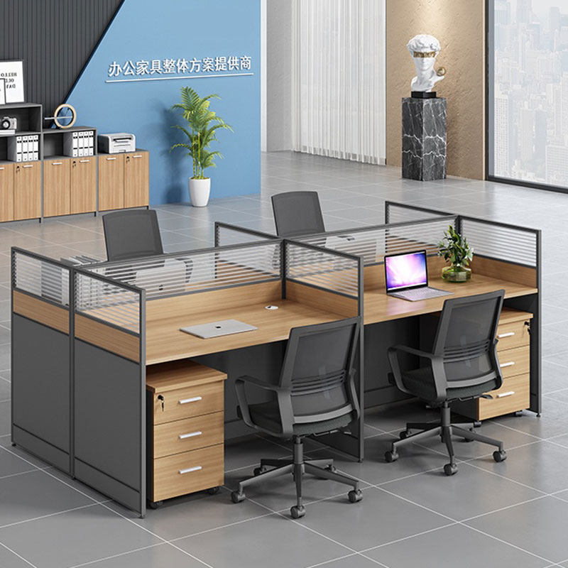 Office desk and chair combination staff simple modern double four-six-person simple screen computer work station office table