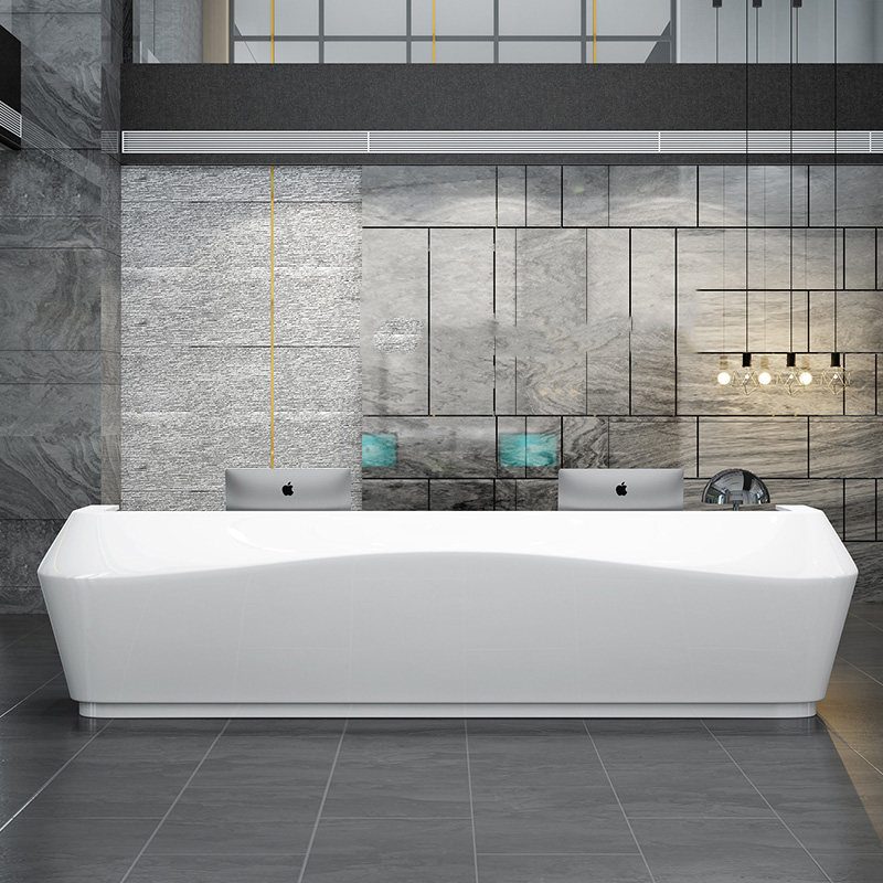 Lacquer front desk company reception tai cashier bar bar curved simple modern beauty salon service cabinet