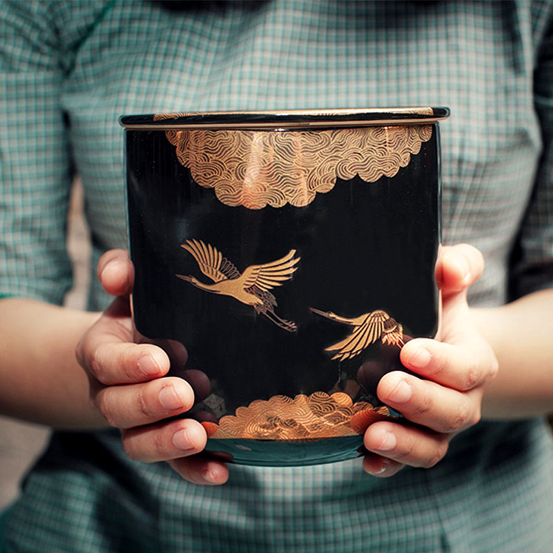 Golden crane Japanese-style Jianshui ceramic water storage tank small tea ceremony accessories pen washing tea dregs tank tea washing cup washing water bowl tea tray