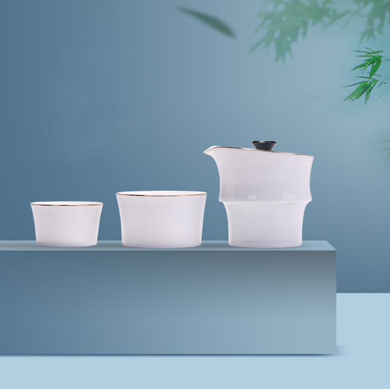 Sanshan Hall Travel Kunfu Tea Top Cover Portable Bottle of Two Cups with Take Tea Separation and Build Tea Cup