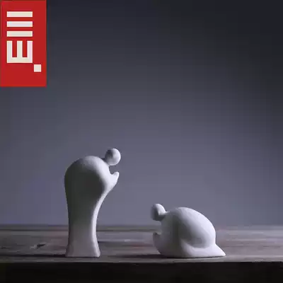 Hanshan Shide Dehua white porcelain New Chinese Zen little monk tea character pet boutique decoration creative tea tray decoration