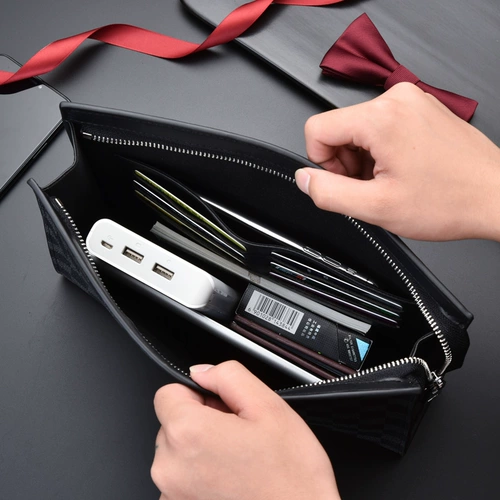 Мужская сумка с петлей на руку, маленькая сумка клатч, модные вместительные и большые шахматы для отдыха