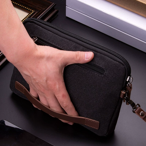 Сумка с петлей на руку, бумажник, мужская вместительная и большая тканевая маленькая сумка клатч, ткань оксфорд, новая коллекция