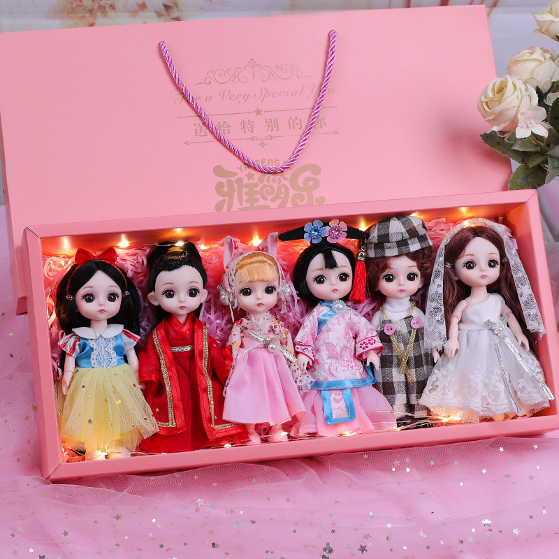 Dress-up Christmas doll sy emulation mini girl princess gift box playset birthday gift cloth