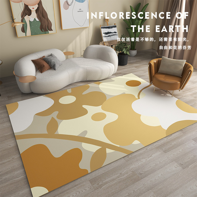 Living room carpet floor mat coffee table carpet carpet Nordic ins bedroom full bedside carpet flower series