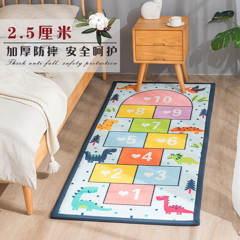 Children's Hopscotch Carpet Cute Boys and Girls Children's Room Bedroom Bedside Cartoon Jumping Plaid Mats Can Be Customized