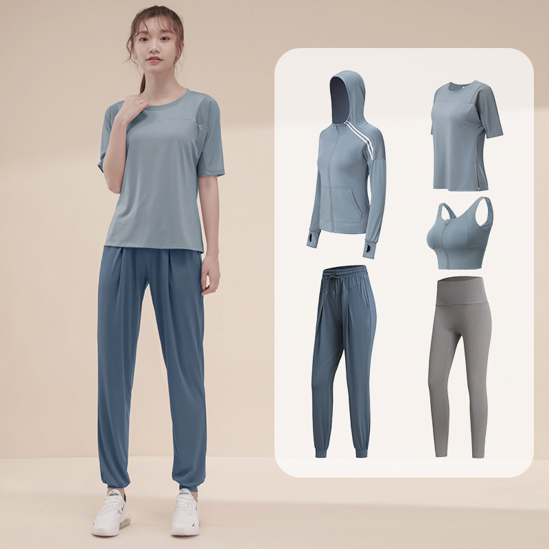 Fitness Room Running Speed Dry Clothes Women Outdoor Summer Thin style Loose Casual Sports Suit High-end Professional Yoga Clothes