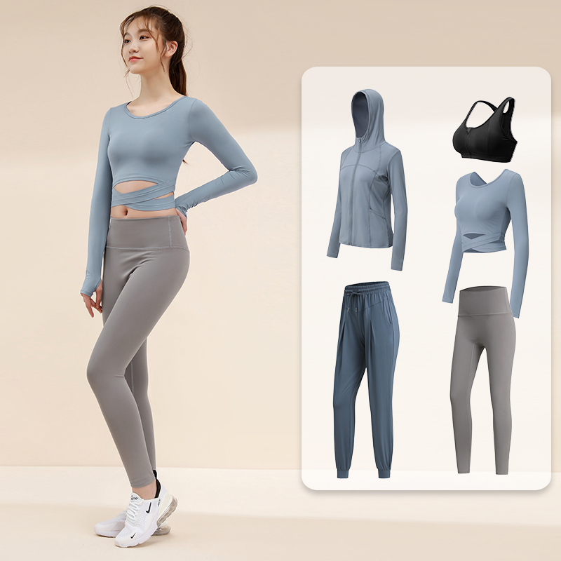 Xianqi yoga clothes women's fashion fitness slimming sports suit 2021 autumn new net red beginner running clothes