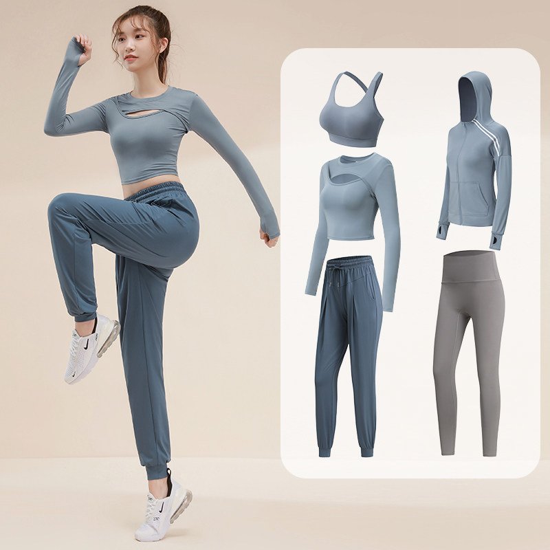 Outdoor morning running sports suit women's fashion gym high-end training running quick-drying clothes net red temperament yoga clothes