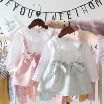 Girls spring dress 1-4 years old female baby princess dress Childrens dress Baby spring and autumn foreign style 3 childrens skirt spring section