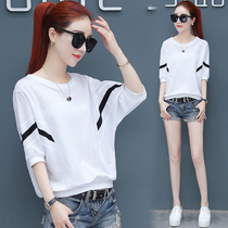Pure cotton short-sleeved t-shirt womens 2020 summer new t-shirt womens Korean loose womens half-sleeve top ins tide