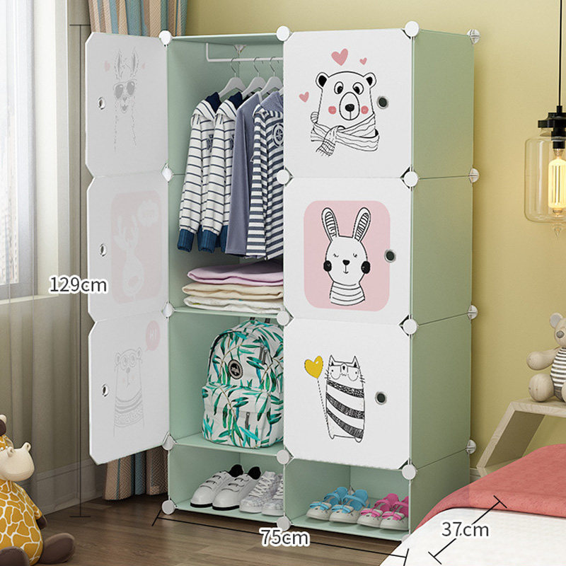 Children's wardrobe storage cabinet home bedroom simple girl boy baby plastic small wardrobe rental cabinet