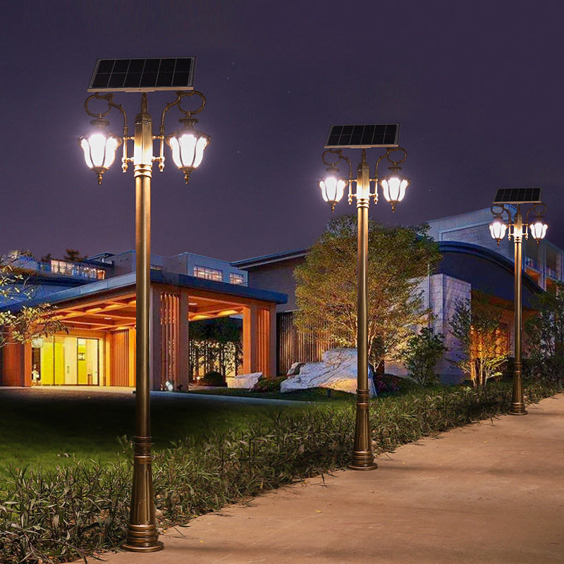 Solar Outdoor Courtyard Lamp Waterproof Retro Nostalgia Park Garden View Lamp Villa Doors Court Lights Home Street Lights