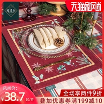 Aishile Christmas Placemat Waterproof and oil-proof Nordic pad towel Household anti-hot table insulation pad Light luxury American plate pad